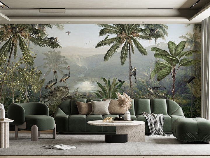 Papier peint Jardin Tropical des Singes