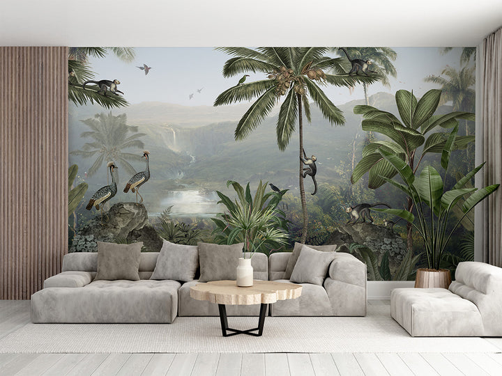 Papier peint Jardin Tropical des Singes