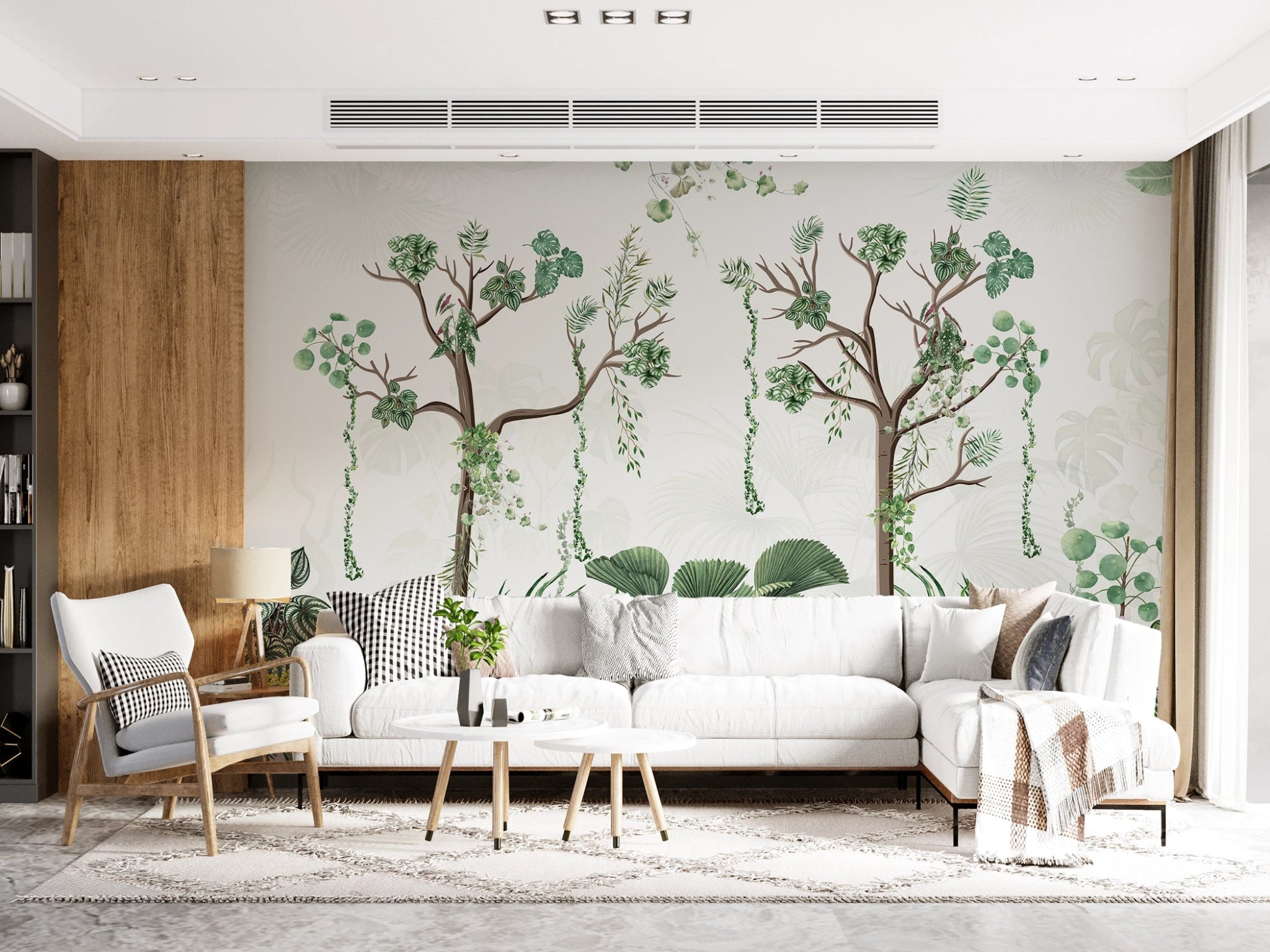 Papier peint jungle tendance peinture - Kam & Leon