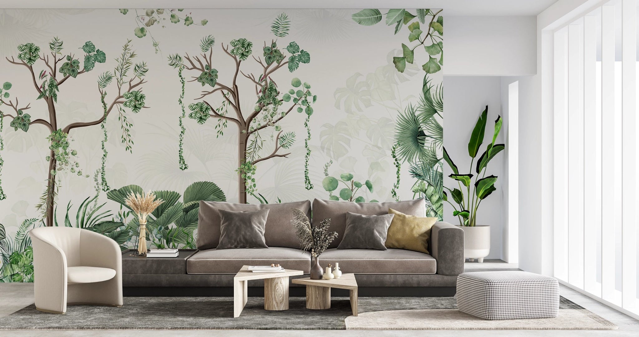 Papier peint jungle tendance peinture - Kam & Leon