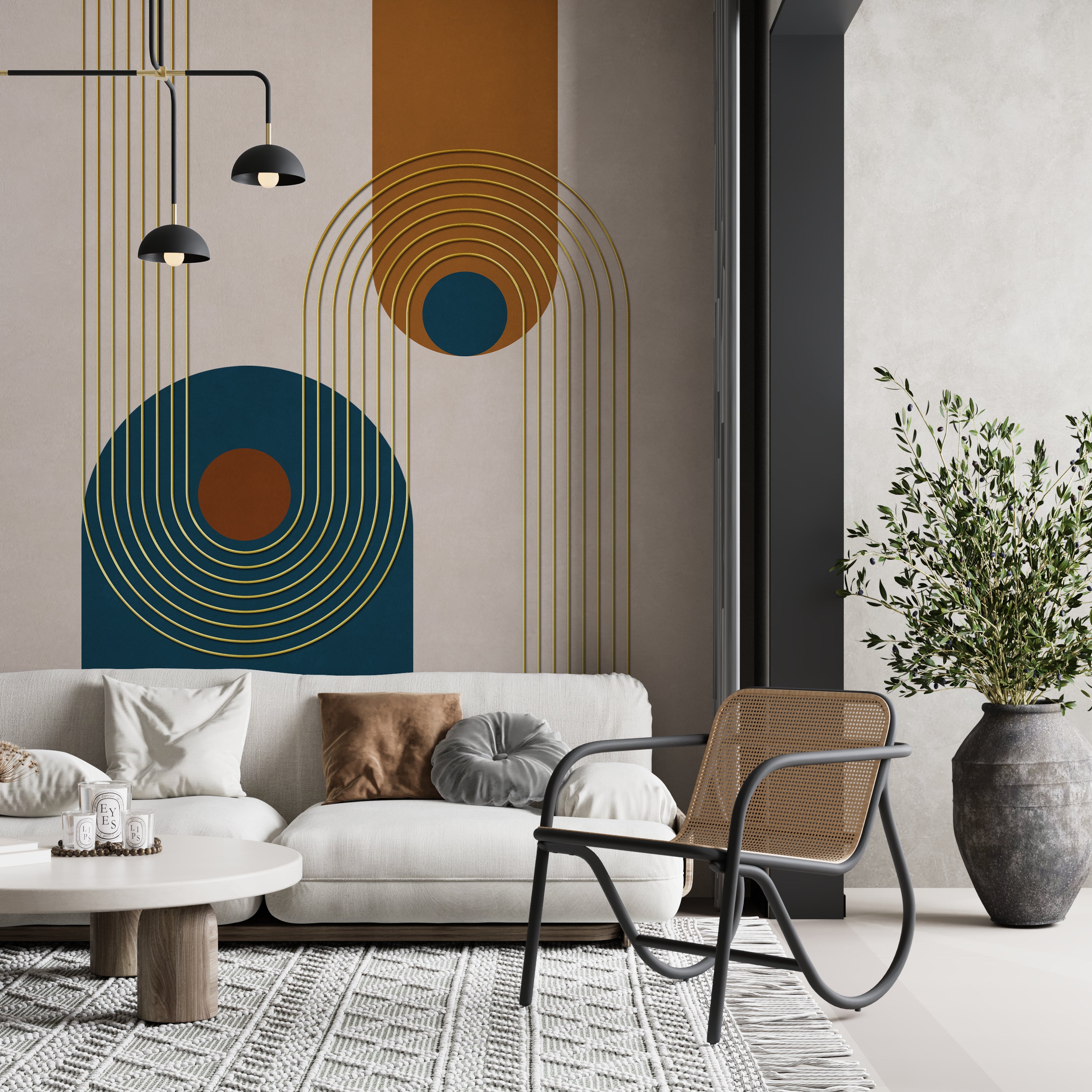 Retro Chic Lines Wallpaper