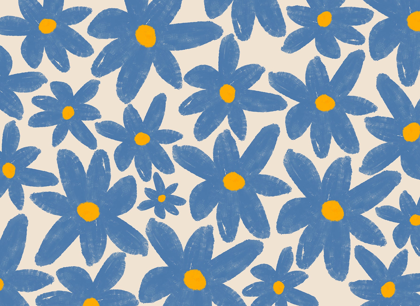 Papier Peint Marguerite Bleue