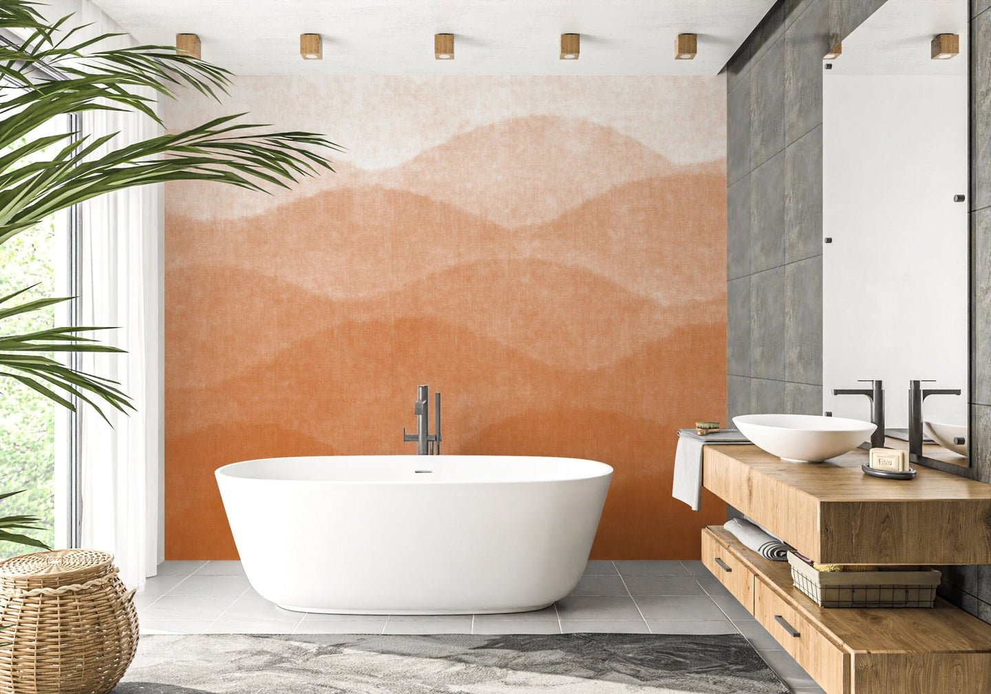 Papier peint Montagne Abstraite Camaïeu - Kam & Leon