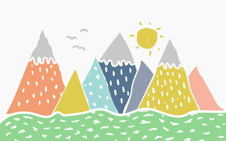 Papier peint montagne colorée enfant - Kam & Leon
