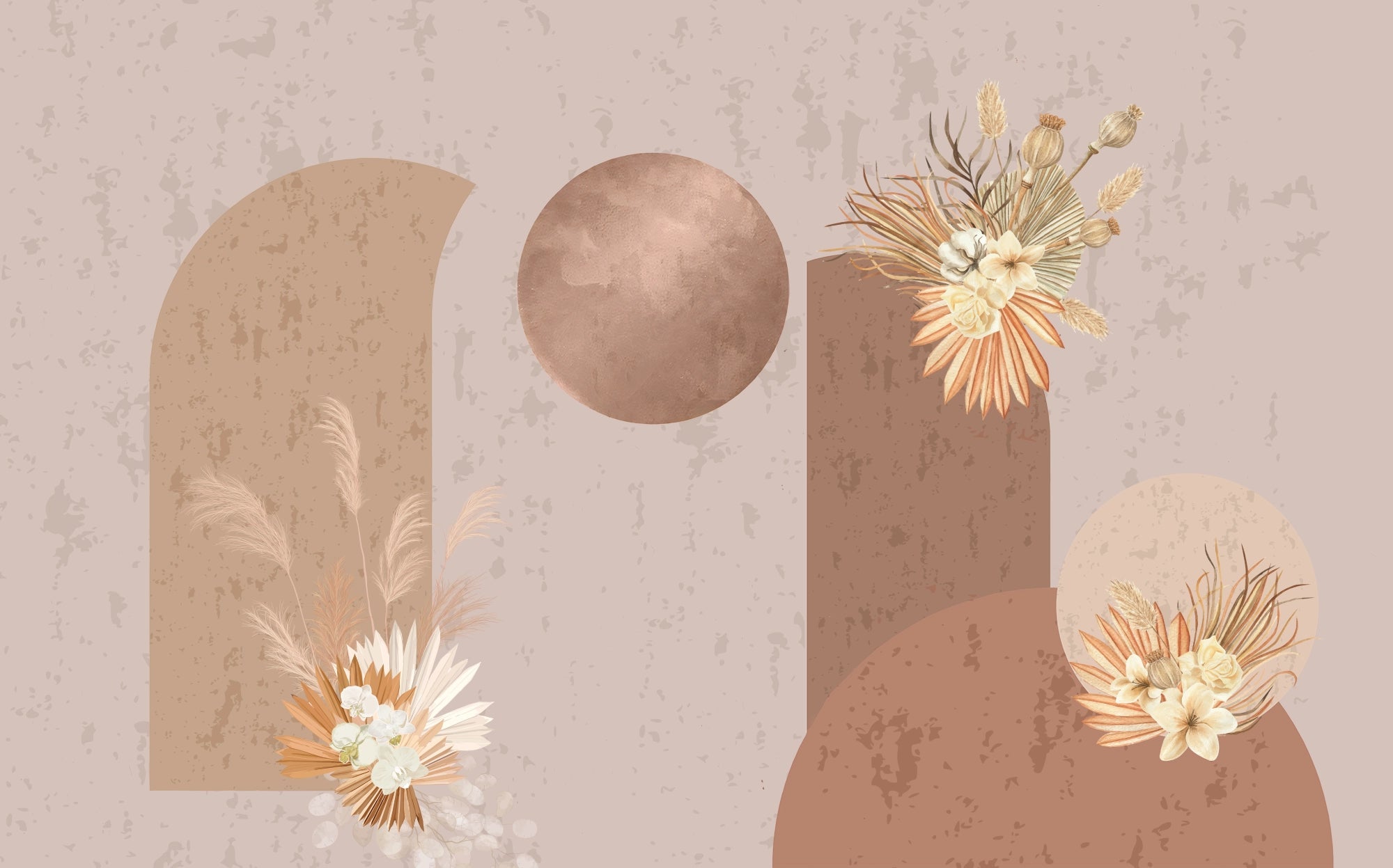 Moderne abstrakte Blumenmuster Tapete