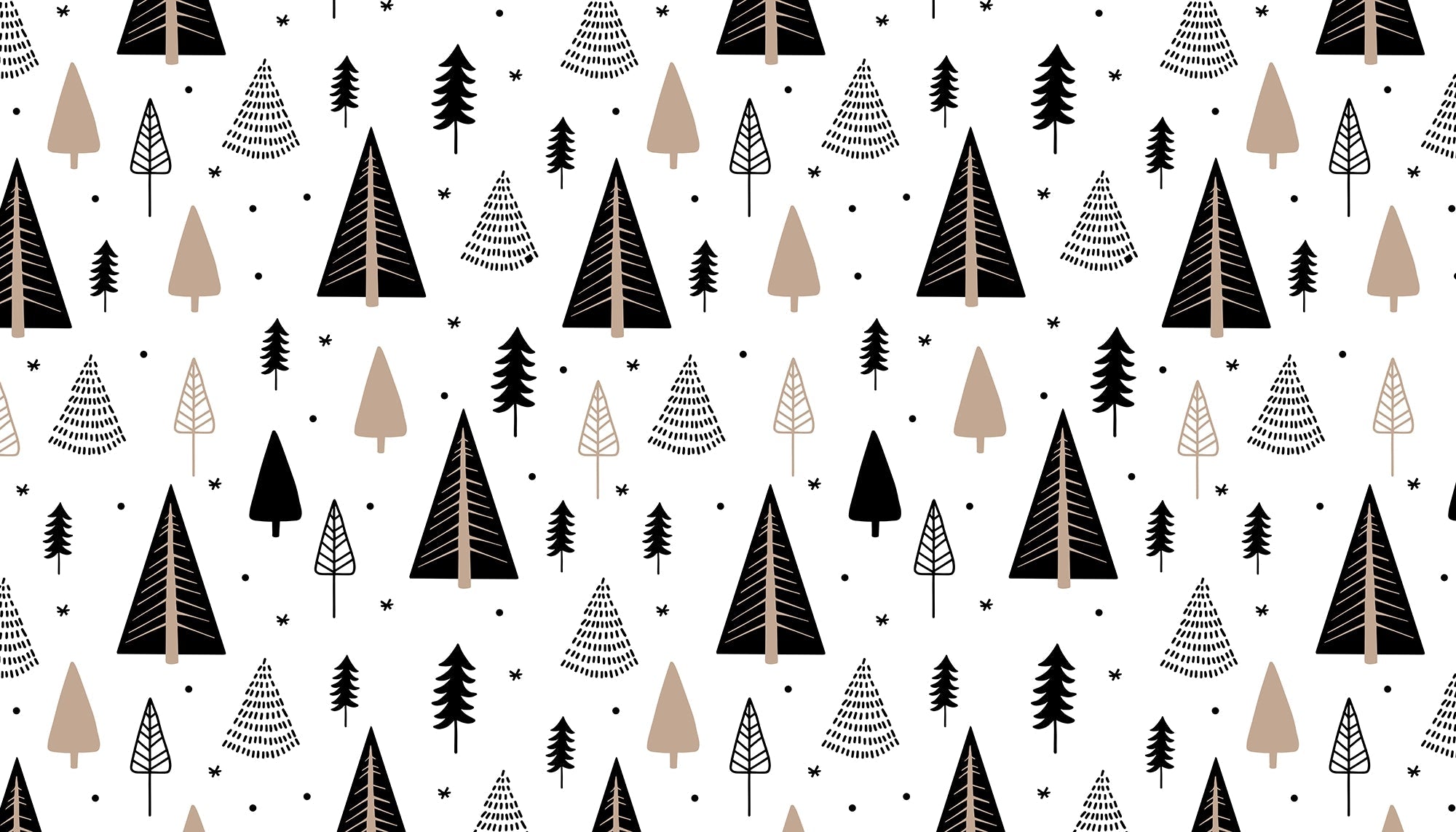 Papier peint motif petits sapins