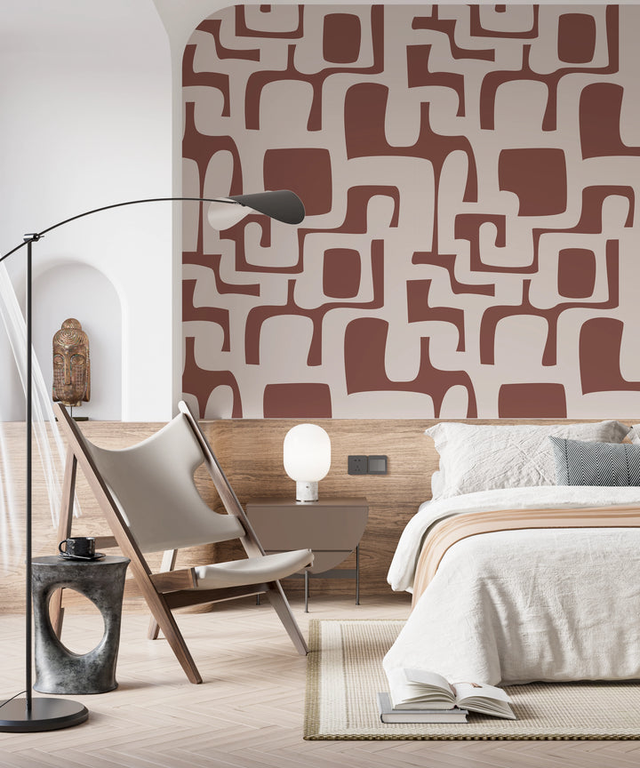 Terracotta Abstract Patterns Wallpaper 
