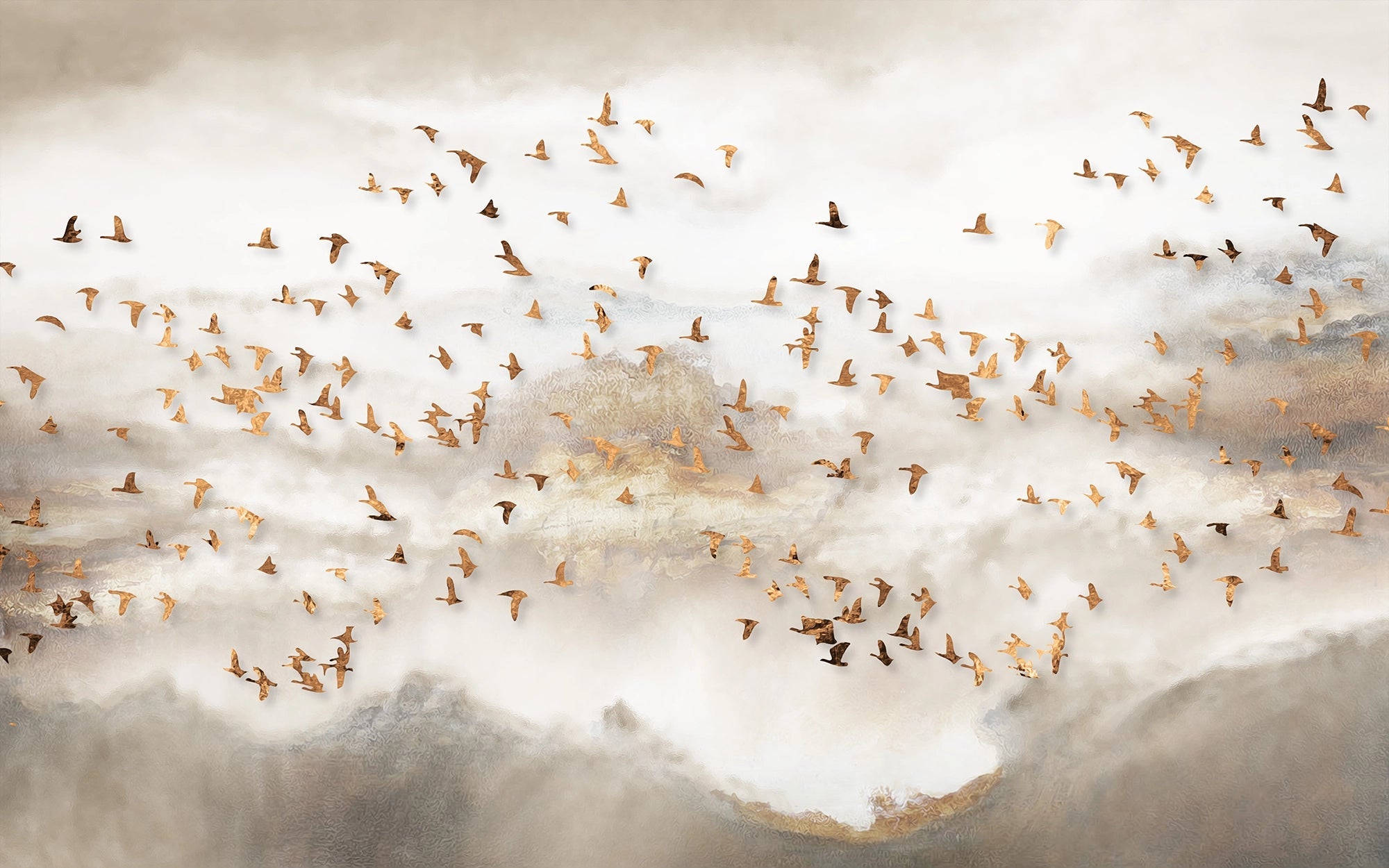 Papier peint Nuée d'oiseaux