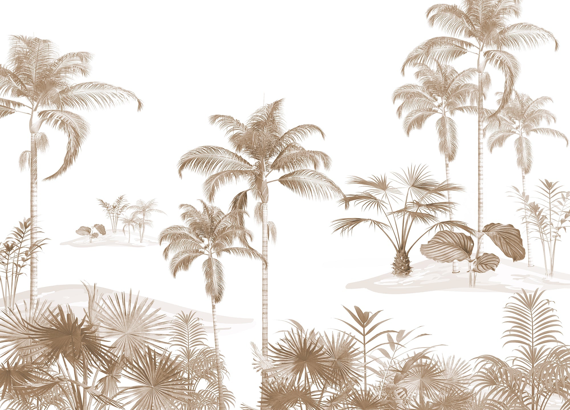 Papier Peint Oasis Exotique Monochrome