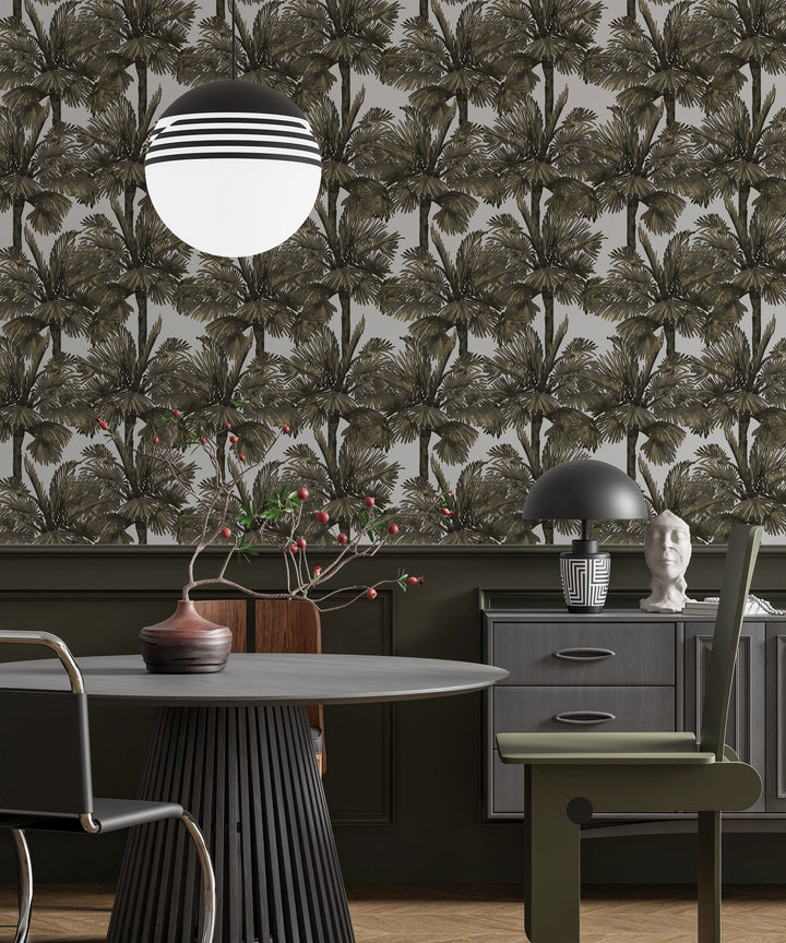 Palmeraie Ombre Olive Wallpaper 