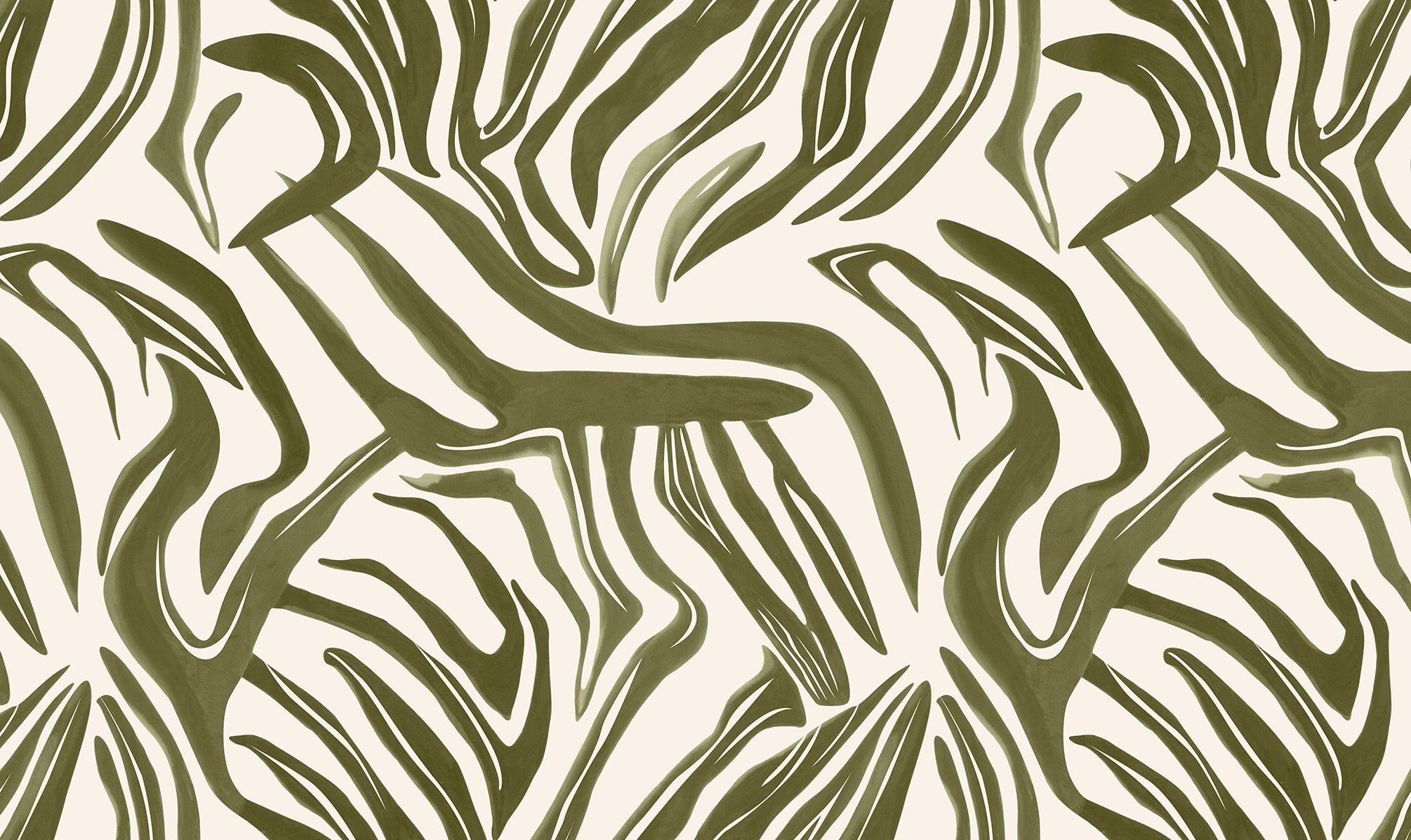 Panoramic wallpaper Abstraction Végétale Olive 