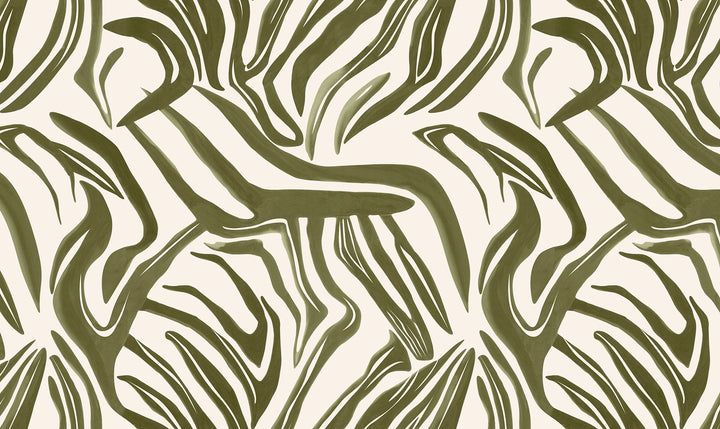 Panoramic wallpaper Abstraction Végétale Olive 