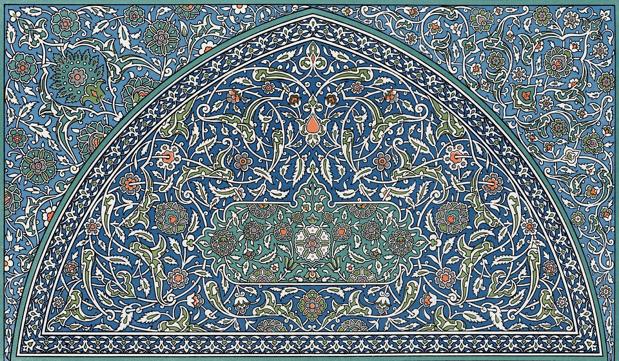 Persian Arabesque Panoramic Wallpaper 