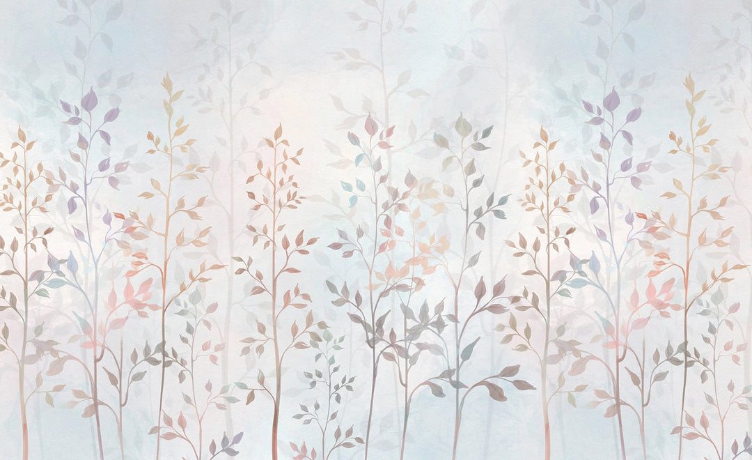 Papier peint panoramique arbres colorés - Kam et Léon