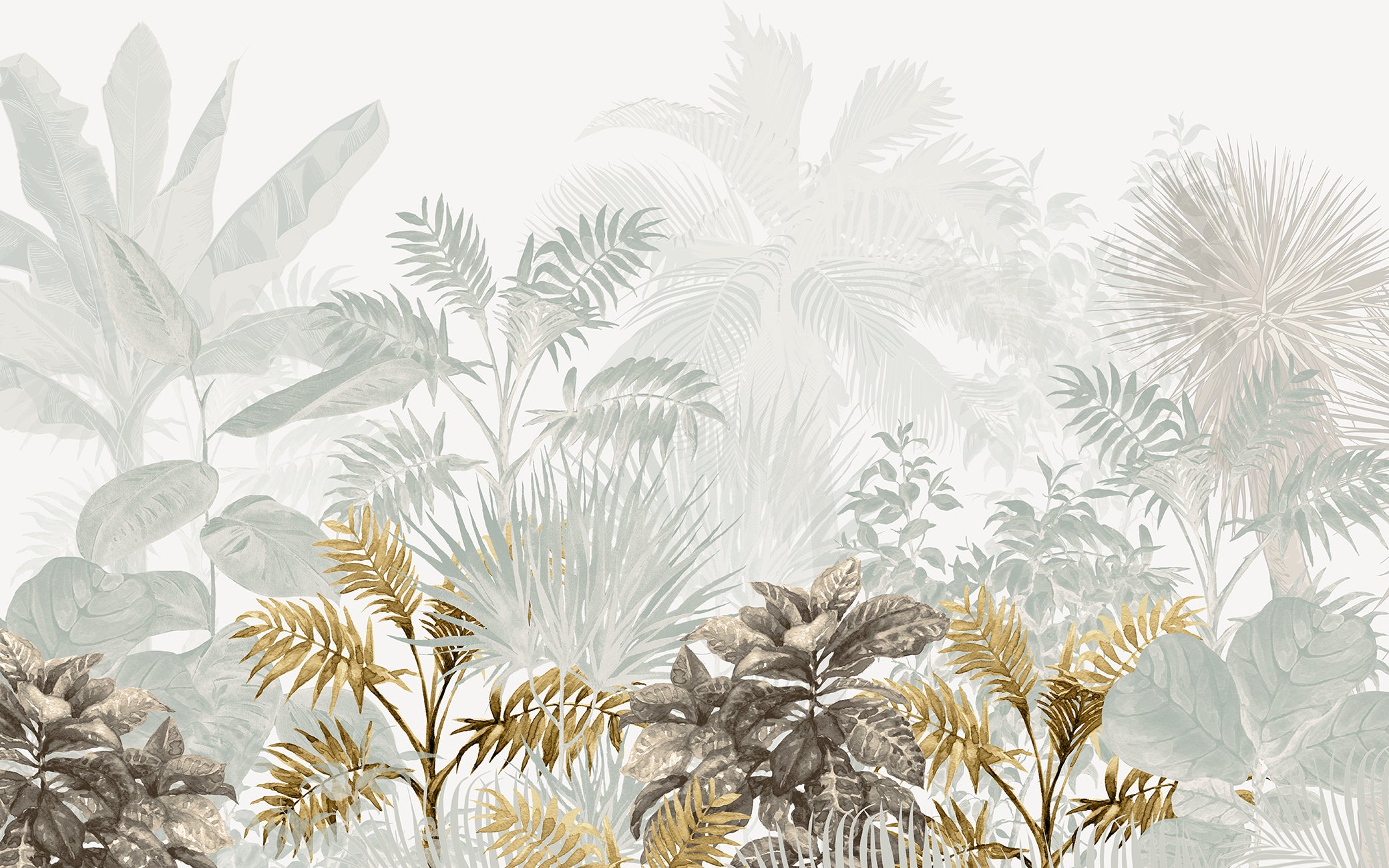 Papier peint panoramique arbres tropicaux
