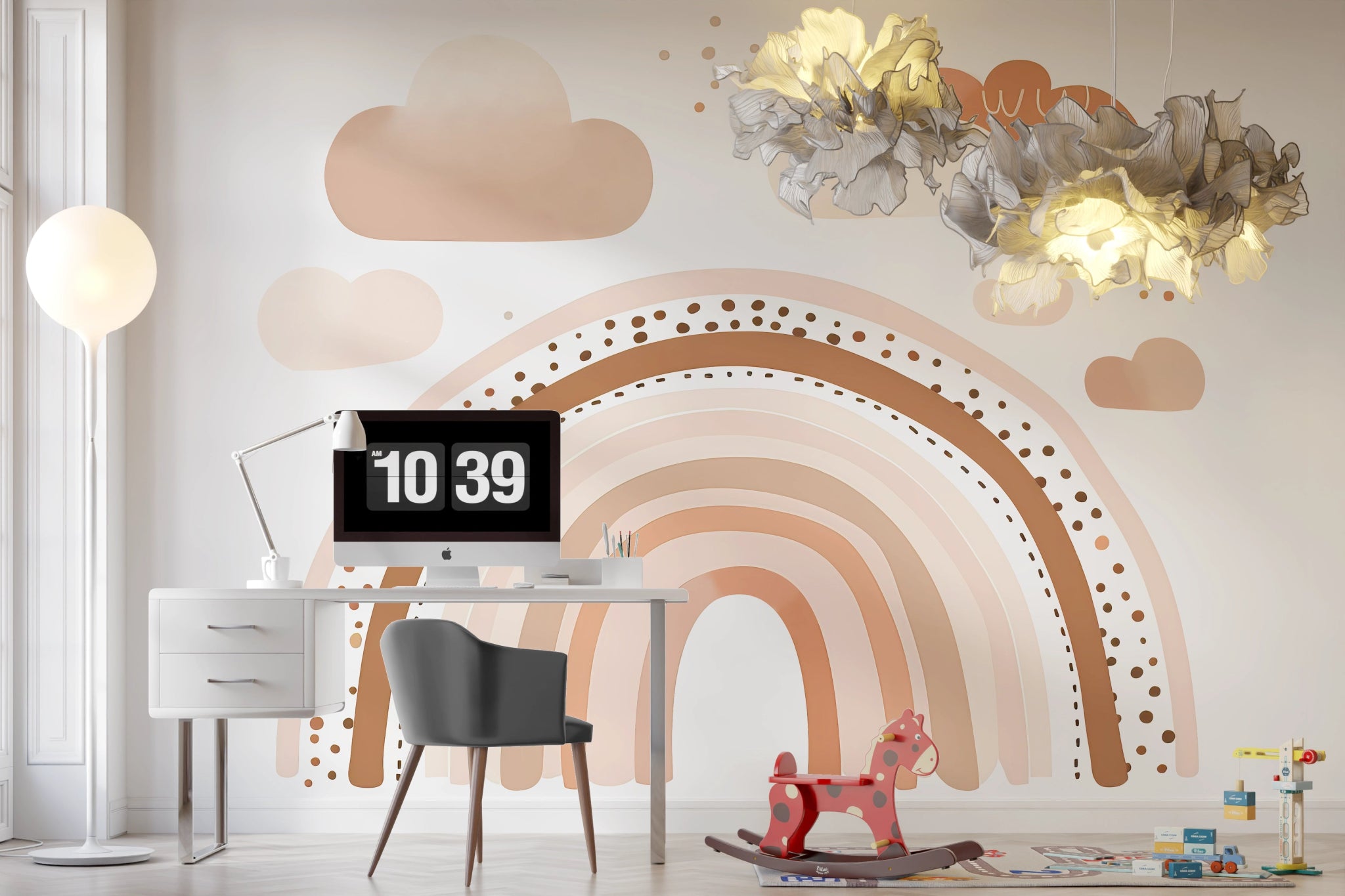 Papier Peint Panoramique Arc-en-Ciel pour Chambre d'Enfant