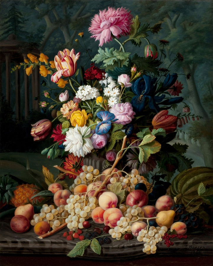 Papier peint panoramique bouquet de fleurs vintage - Kam & Leon