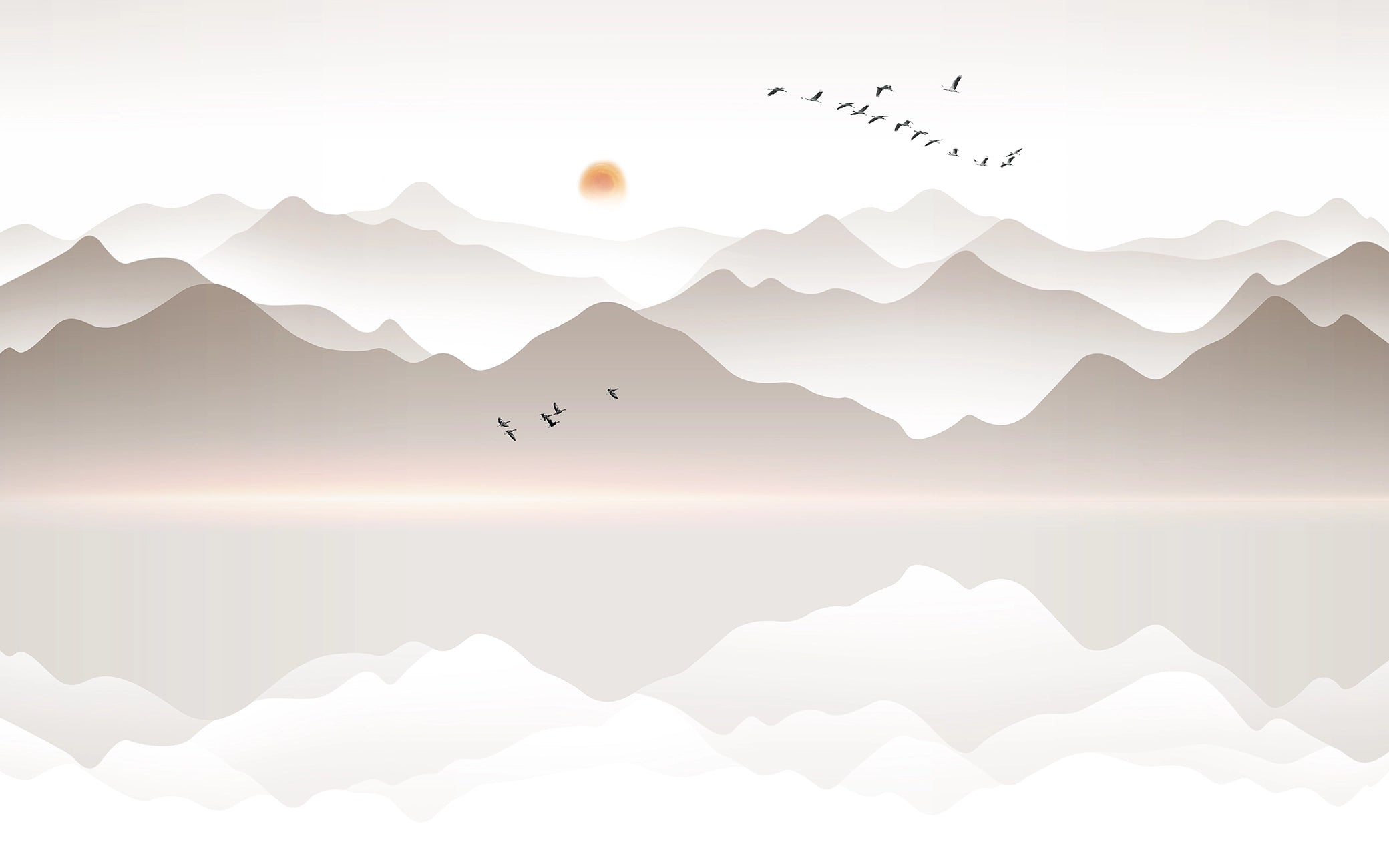 Papier peint panoramique Brume des Montagnes