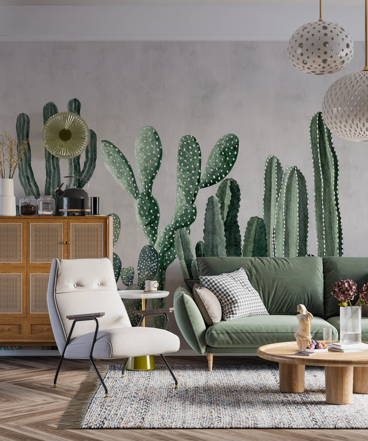 Papier peint panoramique Cactus Illustrés