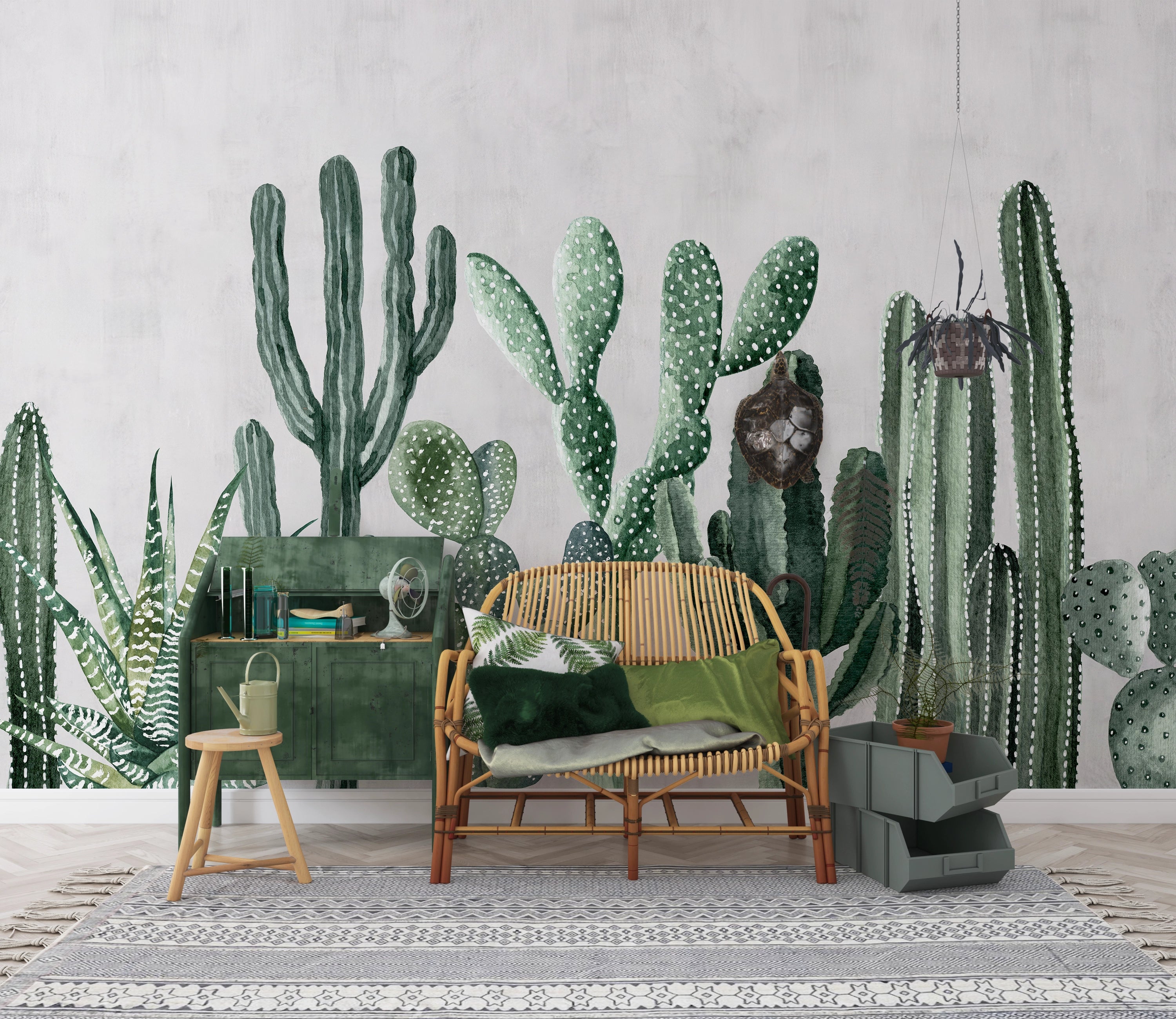 Papier peint panoramique Cactus Illustrés