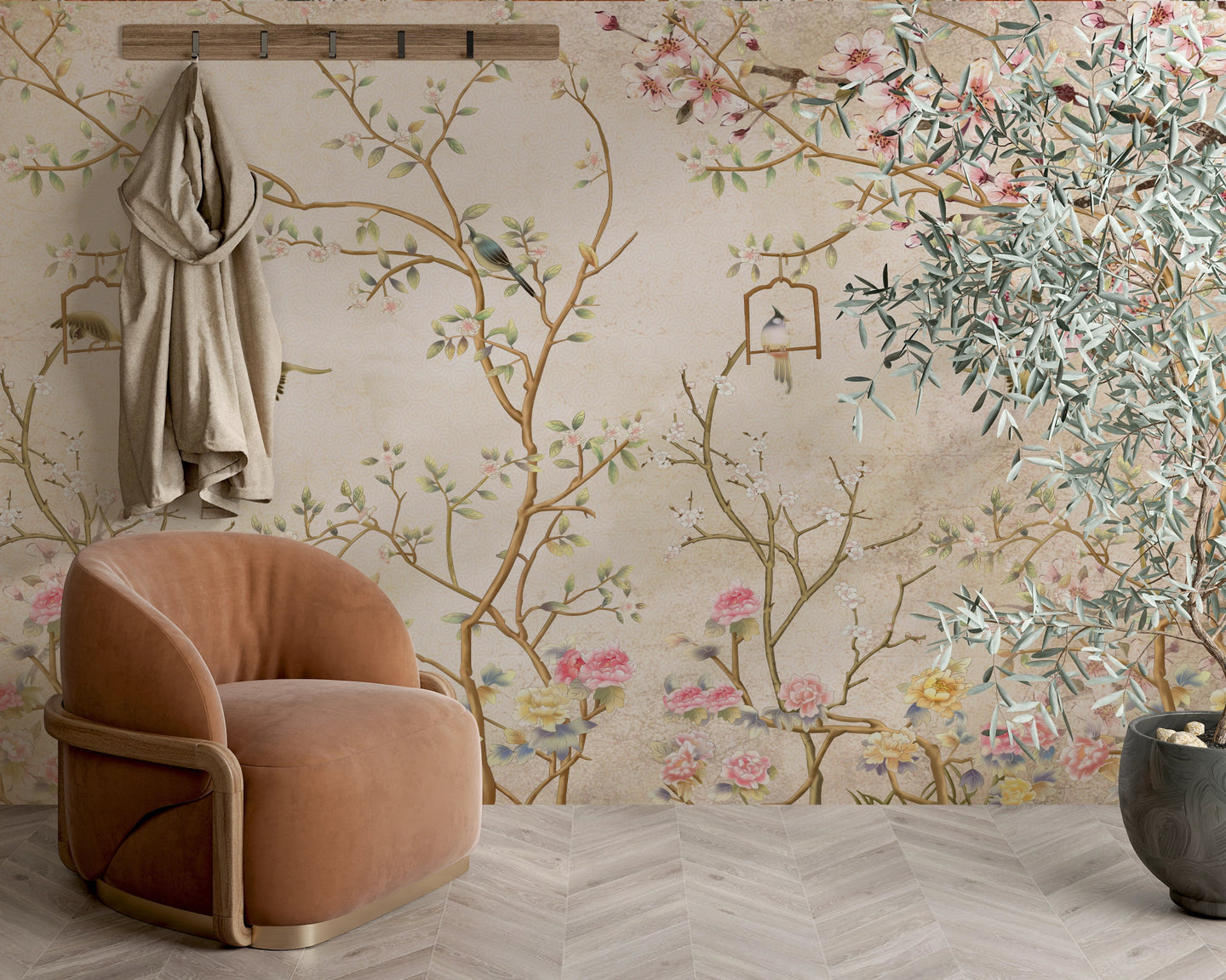 Papier Peint Panoramique Cerisier du Japon - Kam et Léon