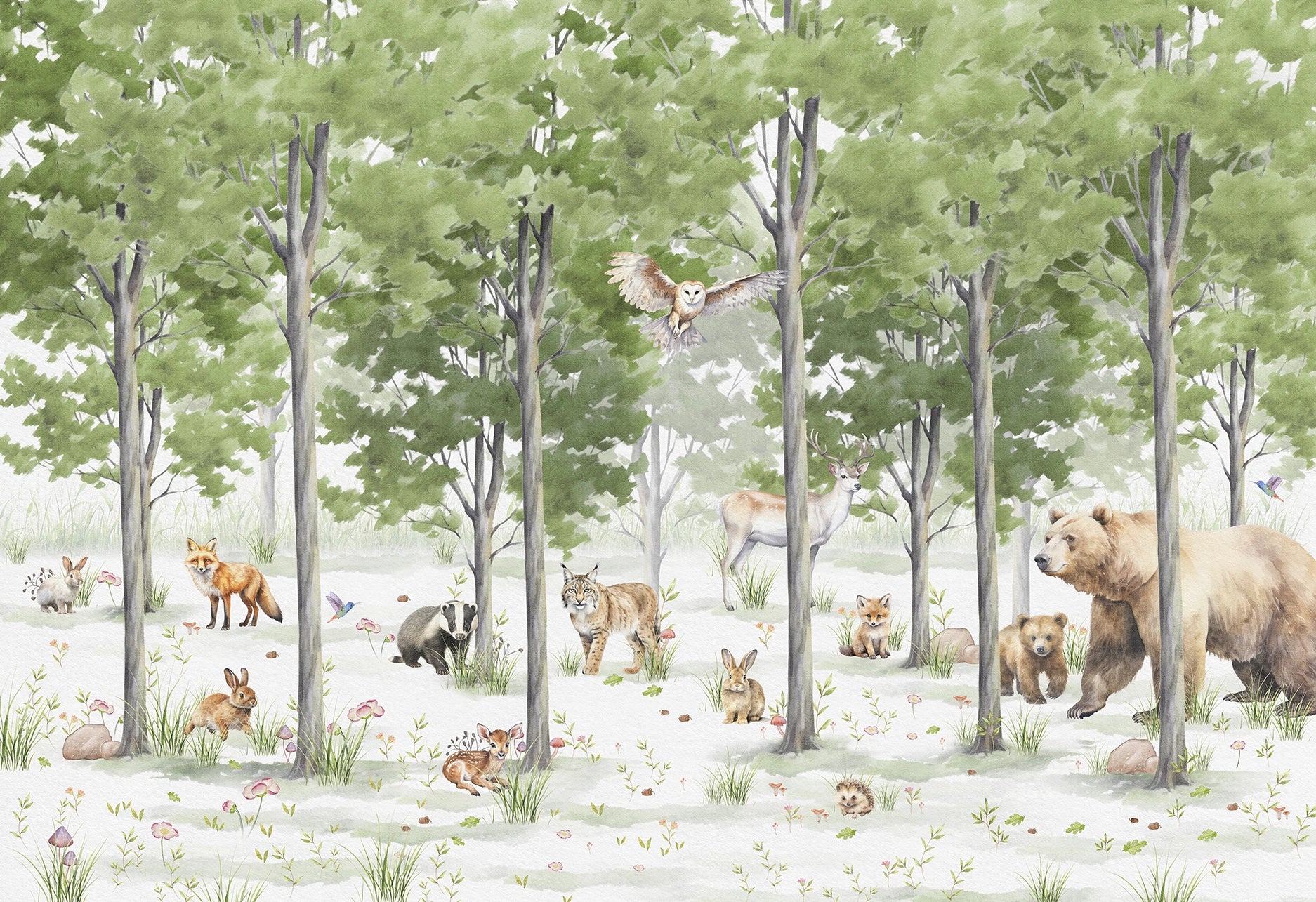 Papier peint panoramique Clairière des Animaux