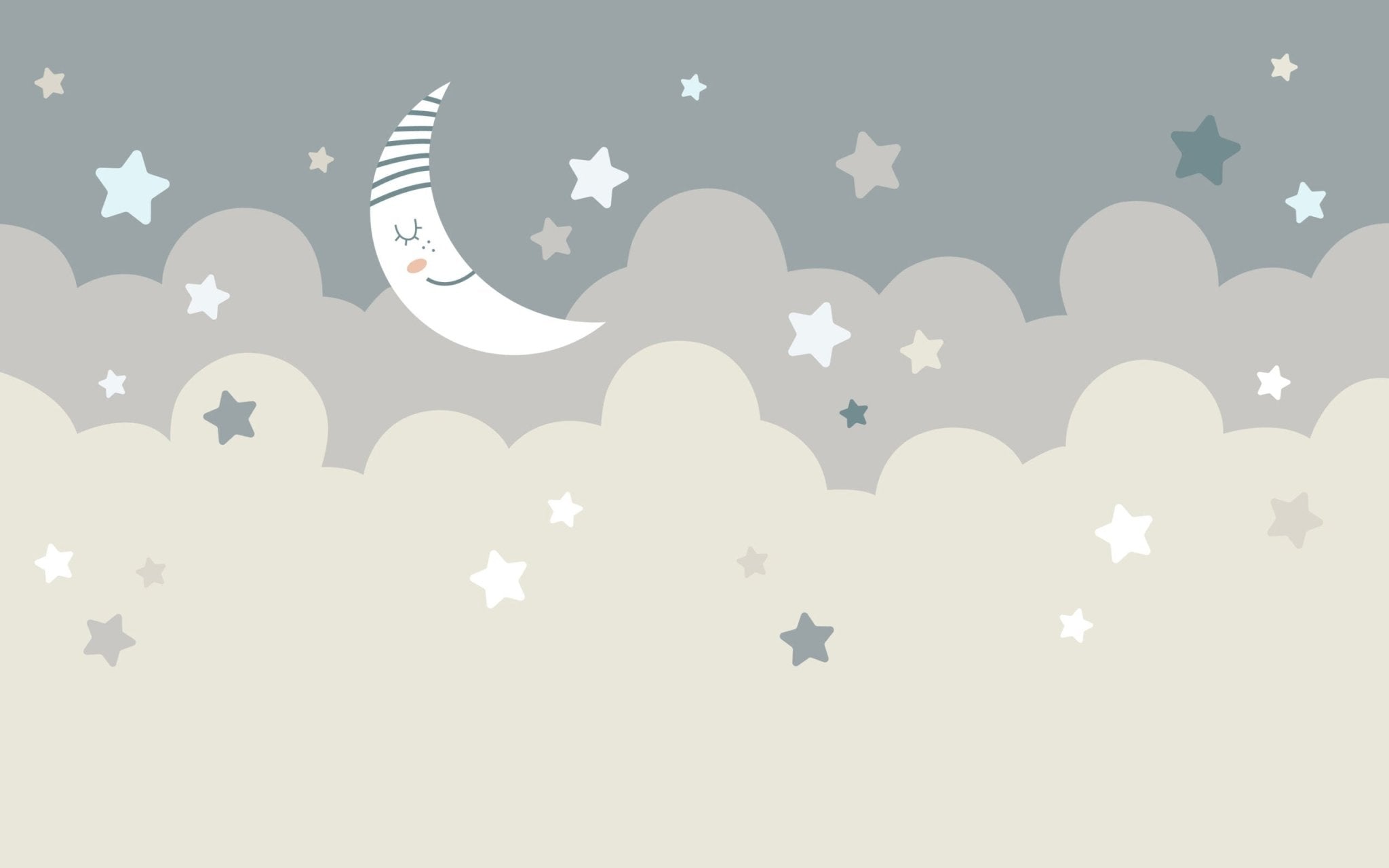 Panoramic wallpaper crescent moon baby / child room