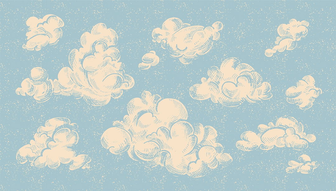 Papier peint panoramique dans les nuages - Kam et Léon