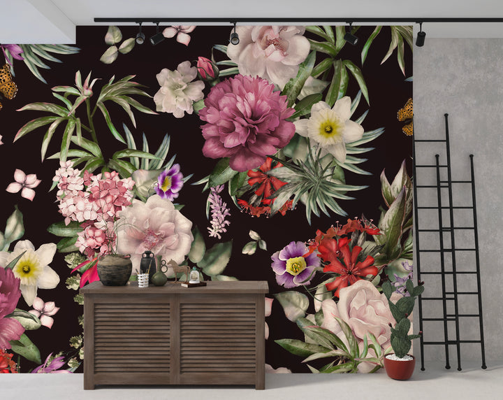 Papier Peint Panoramique Design Floral - Composition botanique