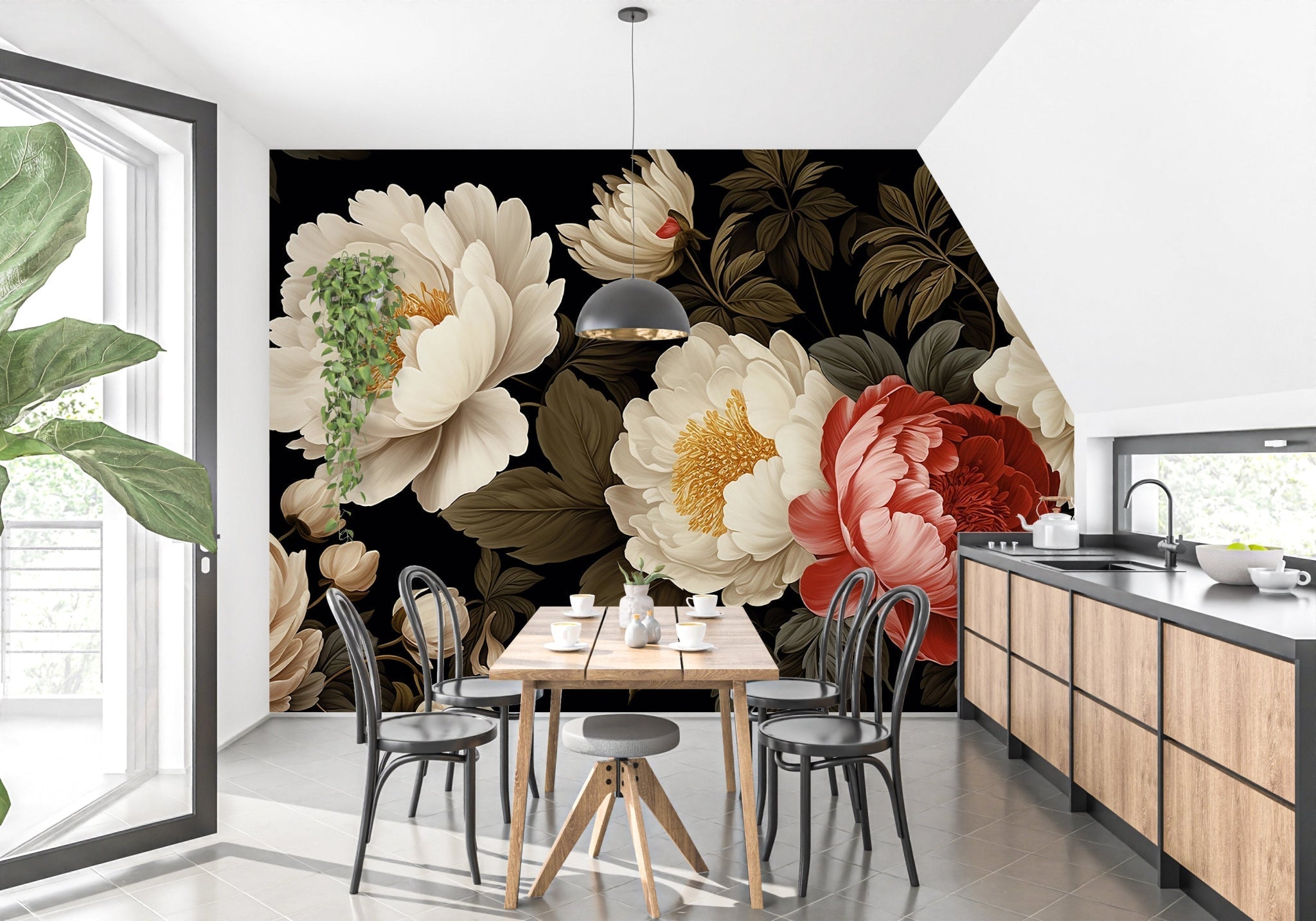 Papier Peint Panoramique Design Floral - Kam & Leon