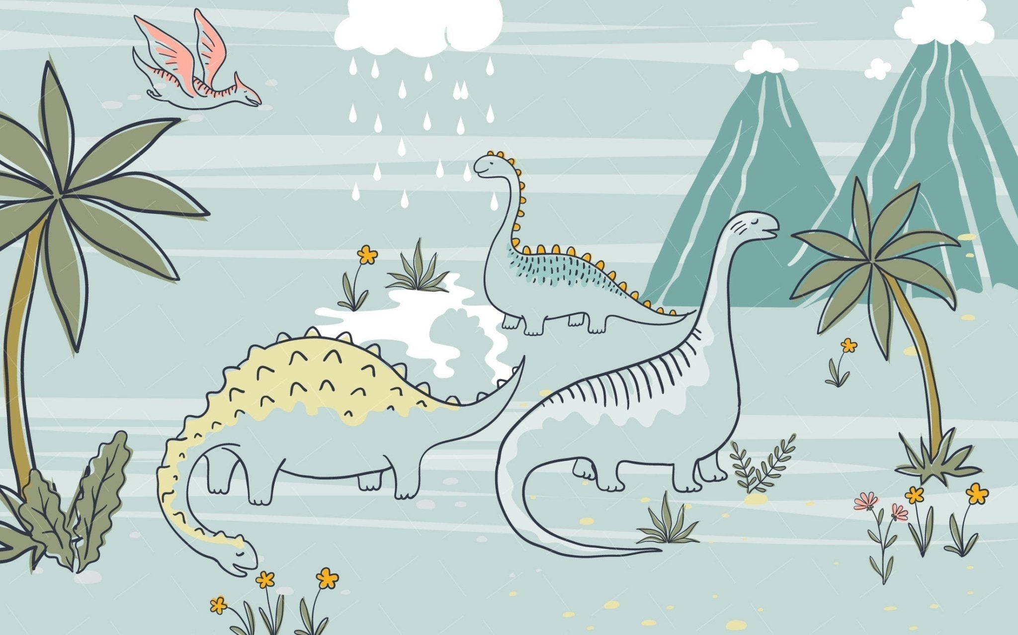 Papier peint panoramique dinosaures