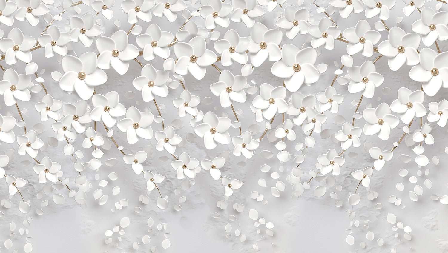 Papier Peint Panoramique Élégance Florale en 3D