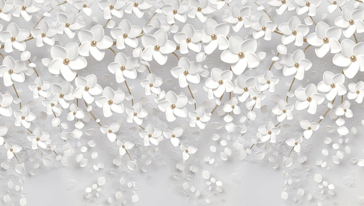 Papier Peint Panoramique Élégance Florale en 3D - Kam et Léon