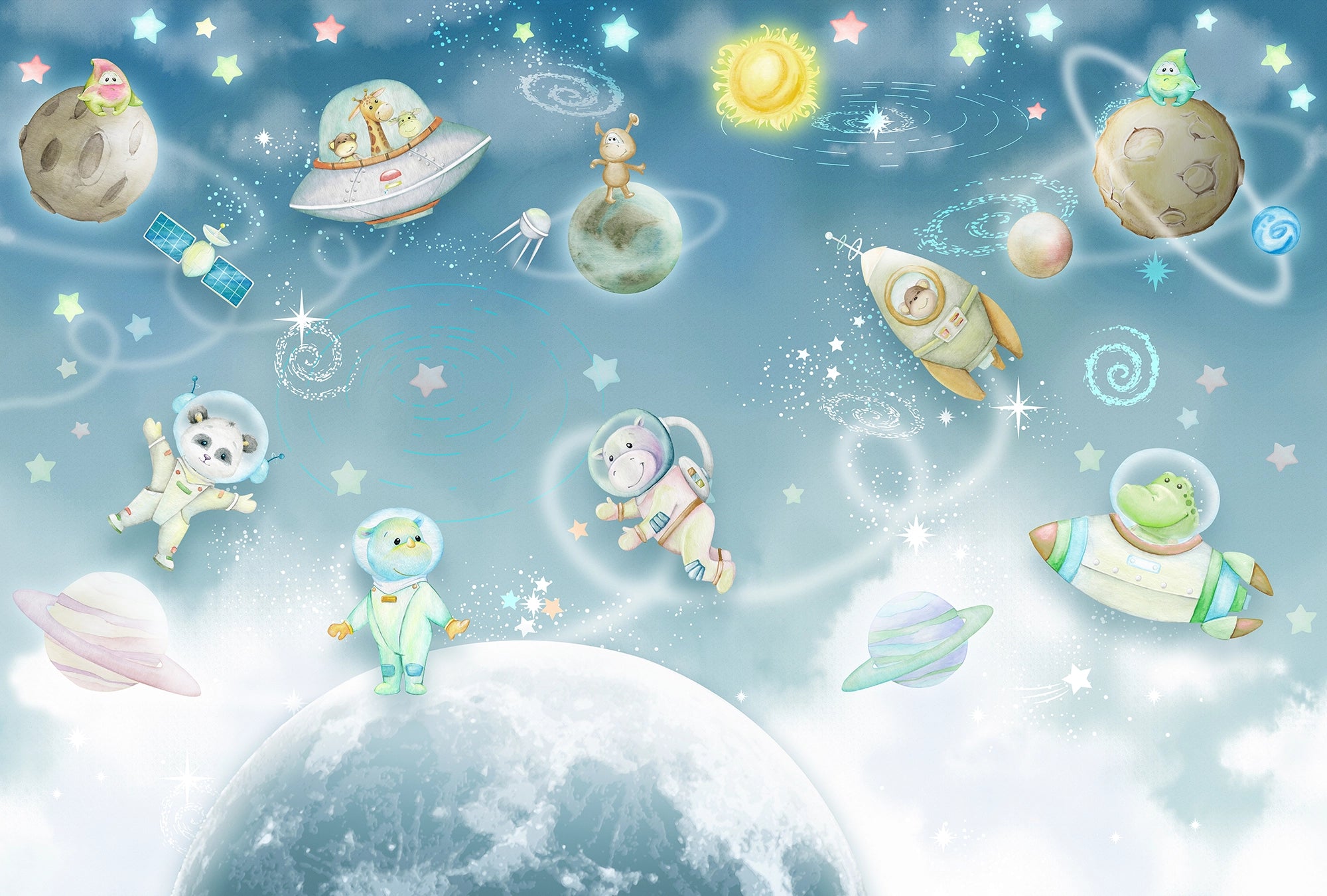 Astronaut Children's Panoramic Wallpaper