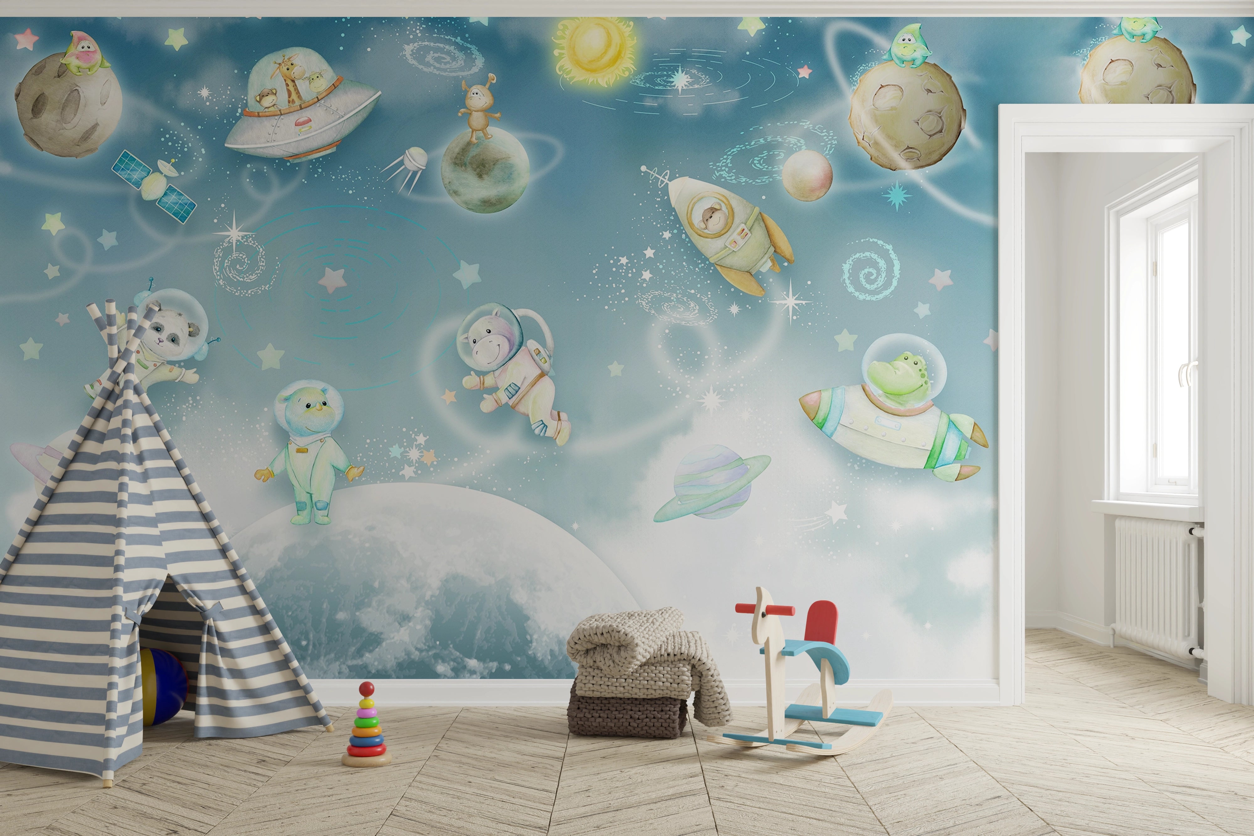 Astronaut Children's Panoramic Wallpaper