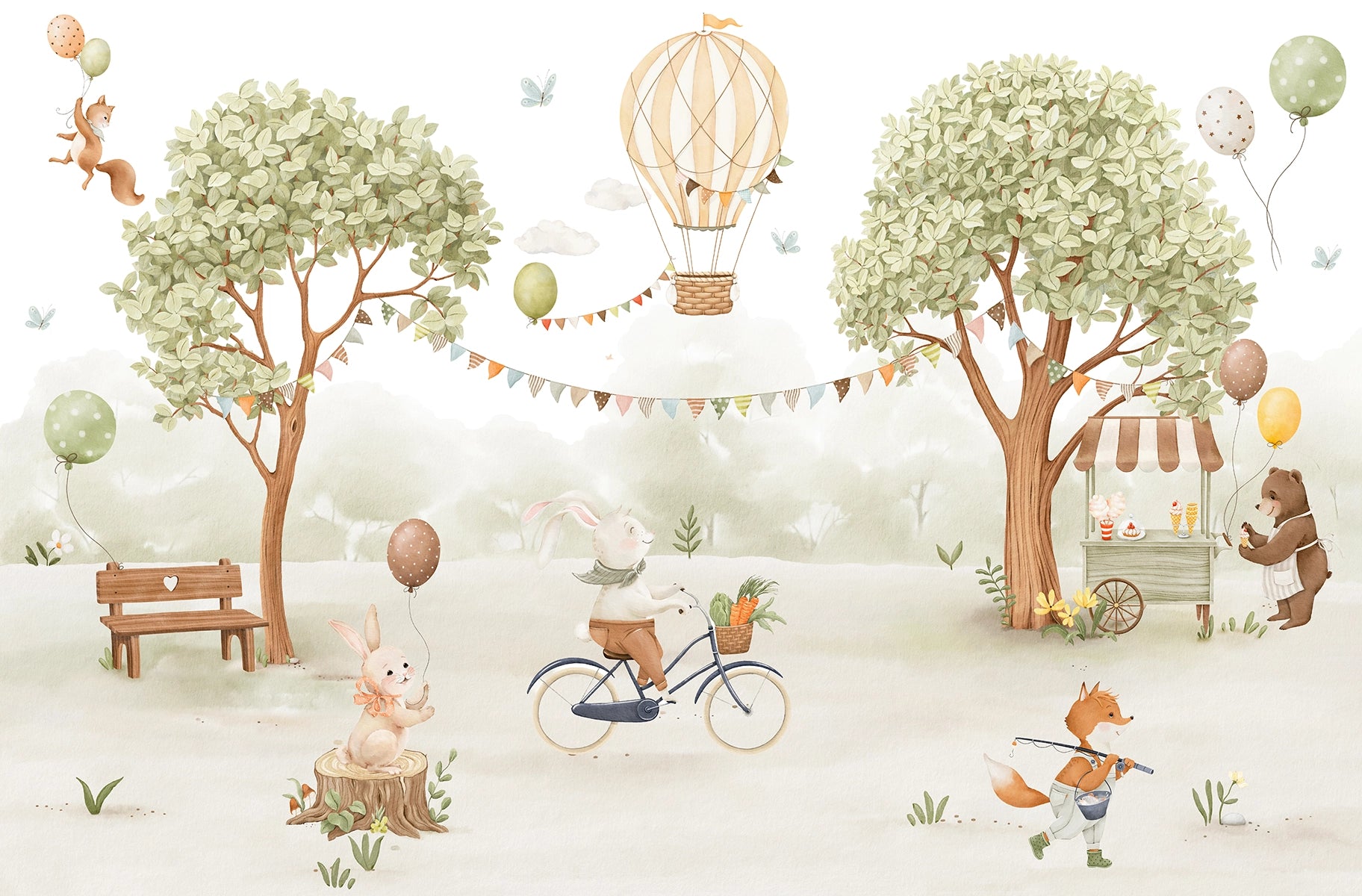 Papier peint panoramique Fête au Bois Enchanté