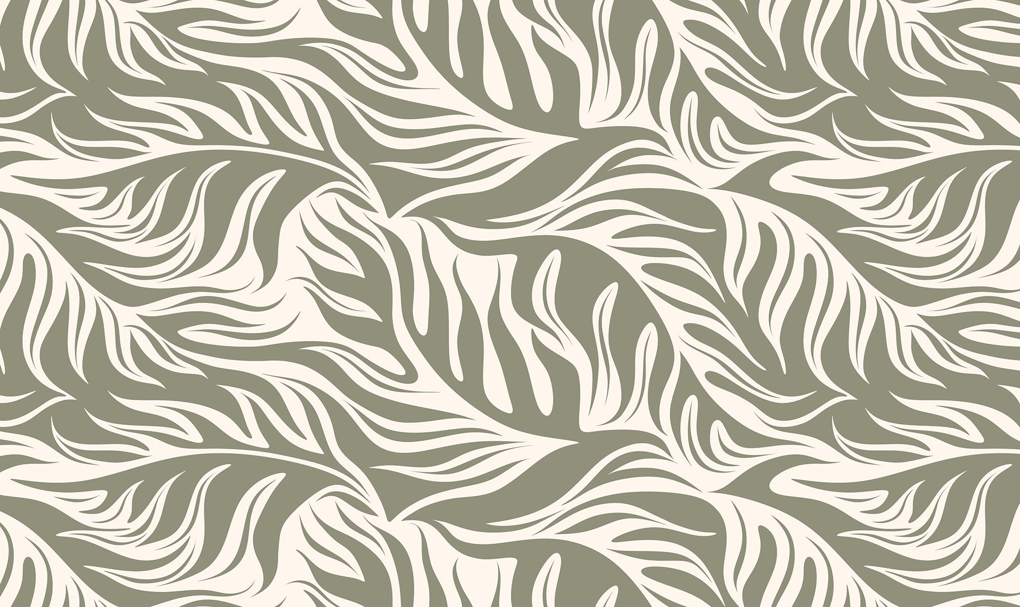 Panoramic Wallpaper Graphic Foliage 