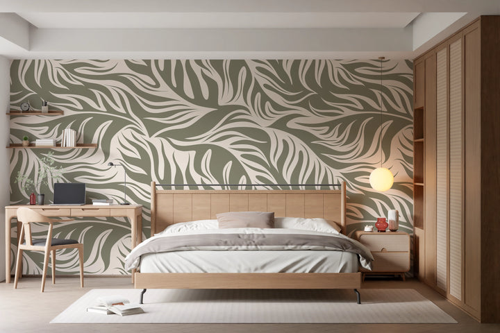 Panoramic Wallpaper Graphic Foliage 