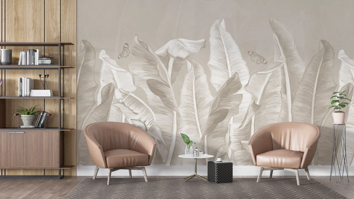 Papier peint panoramique Feuilles de Lin