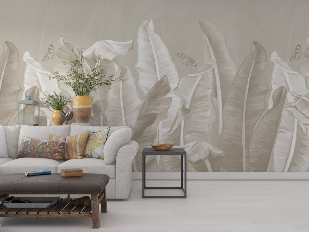 Papier peint panoramique Feuilles de Lin