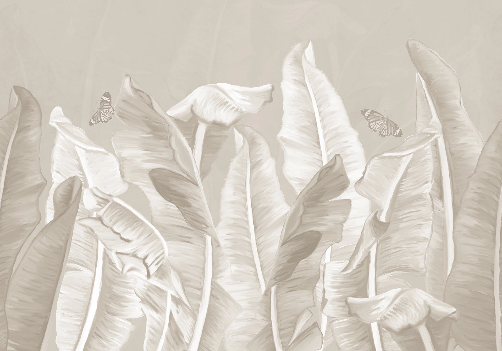 Papier peint panoramique Feuilles de Lin