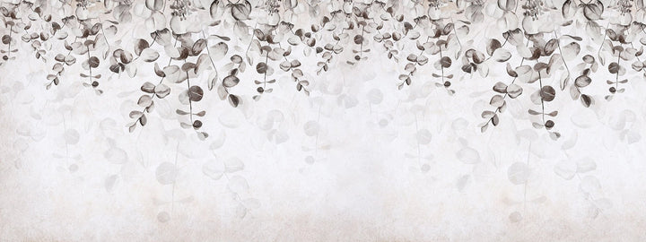 Papier Peint Panoramique Feuilles d'Eucalyptus Monochrome - Kam et Léon