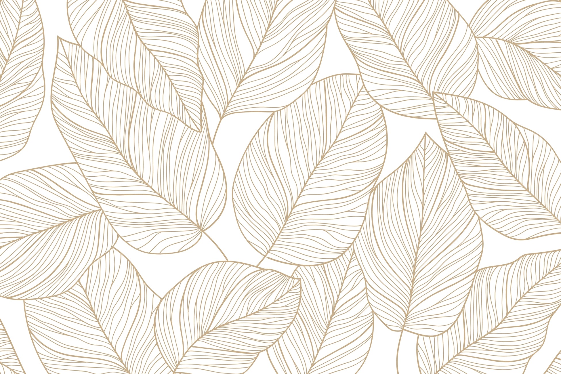 Papier peint panoramique Feuilles Dorées