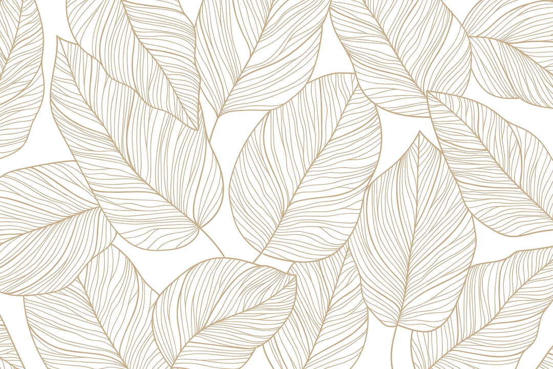 Papier peint panoramique Feuilles Dorées