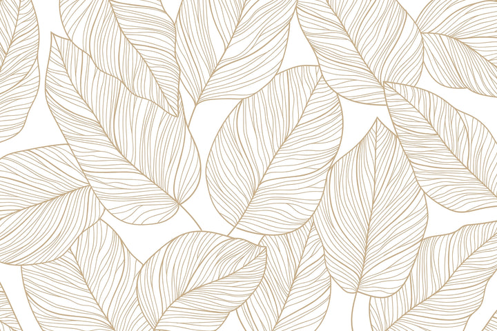Papier peint panoramique Feuilles Dorées