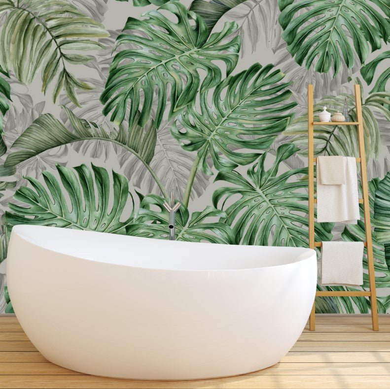 Papier peint panoramique feuilles monstera deliciosa - Kam & Leon