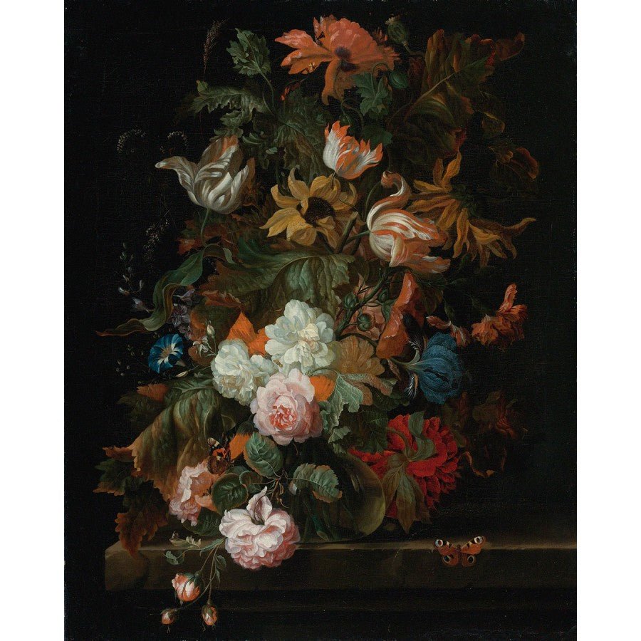 Papier peint panoramique fleurs nature morte