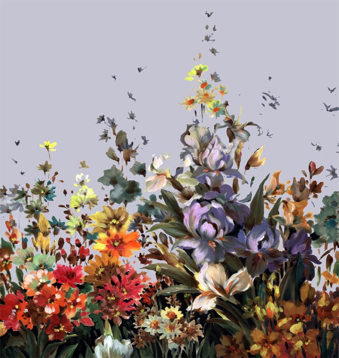 Papier peint panoramique fleurs sauvages