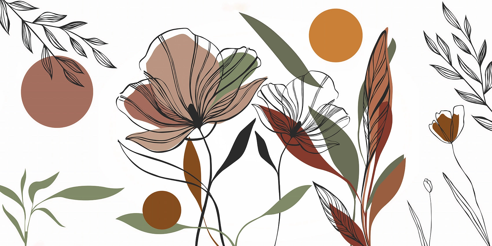 Papier Peint Panoramique Floraison Poétique