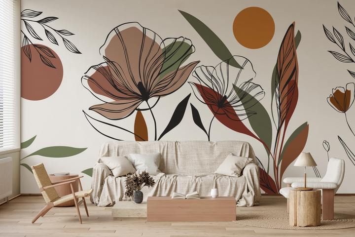 Papier Peint Panoramique Floraison Poétique